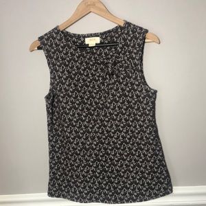 Anthropology Maeve Women’s Top Sleeveless Kitty Cats Print Bow Neckline Retro
